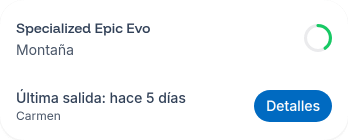 Una tarjeta de bicicleta sin mantenimiento próximo