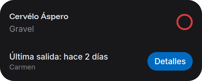 Una tarjeta de bicicleta que requiere mantenimiento